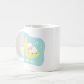 月で寝るかわいい子羊 コーヒーマグカップ (正面左)