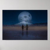 月で手を握っている子供たち ポスター (正面)