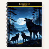 月で狼が吠える穏やかな夜 ノートブック (正面)
