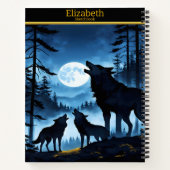 月で狼が吠える穏やかな夜 ノートブック (裏面)
