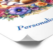 月で眠るかわいい子犬 ポスター (角)