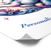 月で眠るかわいい子猫のポスター ポスター (角)