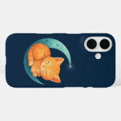 月で眠るオレンジの猫のケース Case-Mate iPhoneケース (裏面 (横))