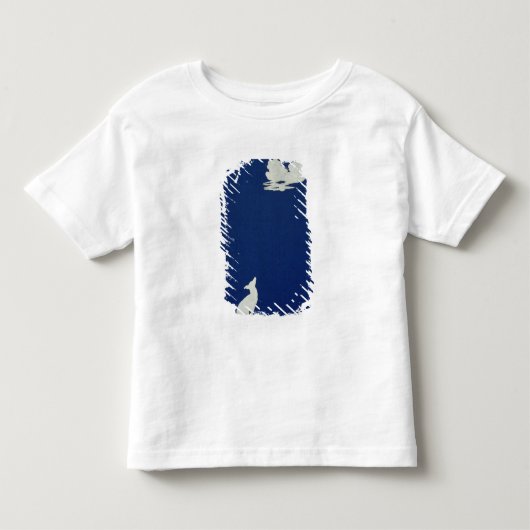 月で遠ぼえしている犬 トドラーTシャツ (正面)