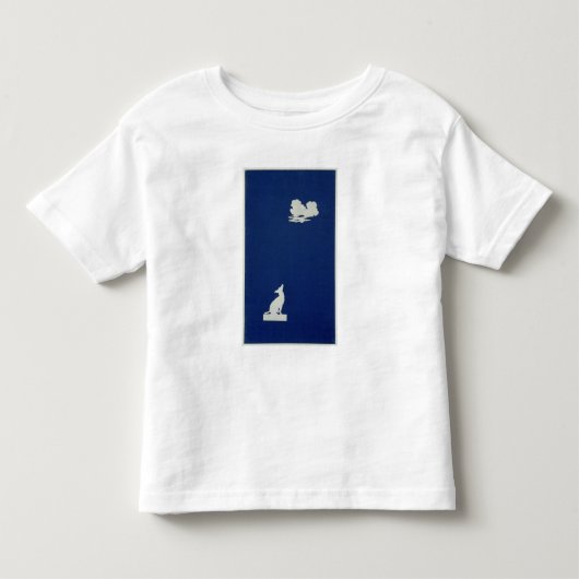 月で遠ぼえしている犬 トドラーTシャツ (正面)