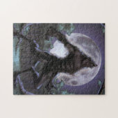 月で遠ぼえしている狼人間 ジグソーパズル (横)
