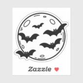 月とこうもりのドードル シール (シート)