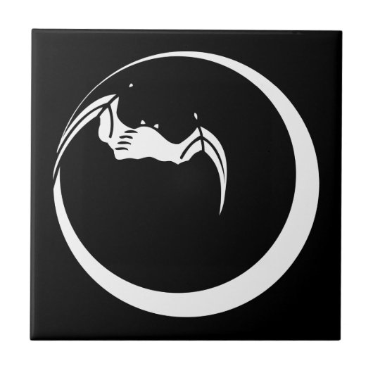 月とこうもり タイル (正面)