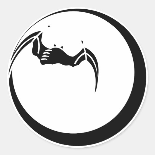月とこうもり ラウンドシール (正面)