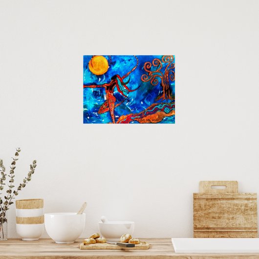 月との踊り ポスター (キッチン)