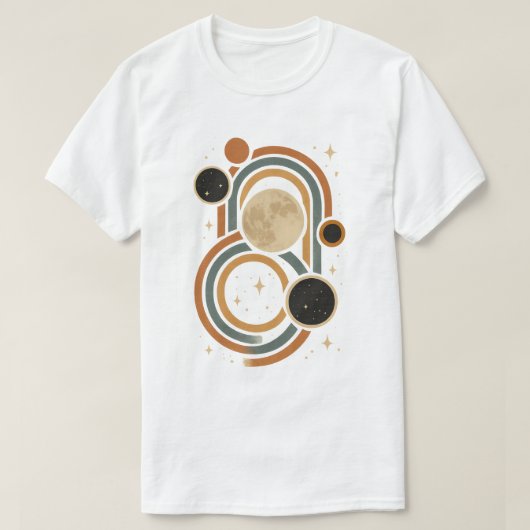 月とアートワーク Tシャツ (デザイン正面)