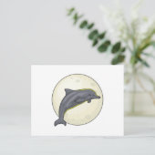 月とイルカ ポストカード (スタンド正面)