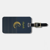 月とウサギのネイビーラゲッジタグ ラゲッジタグ (正面横)