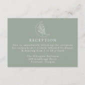 月とエレガント星のセージ結婚式のレセプション エンクロージャーカード (正面)