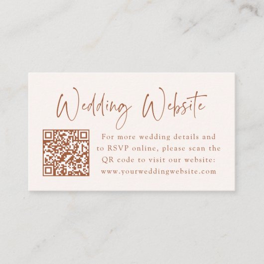 月とエレガント星テラコッタの結婚ウェブサイト エンクロージャーカード (正面)