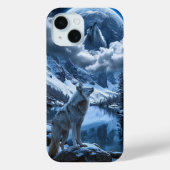 月とオオカミの夜空の自然の夜の風景 Case-Mate iPhoneケース (裏面)
