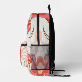 月とキノコのミニマル | クール プリントバックパック (右)