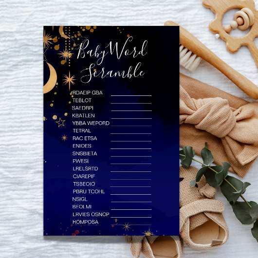 月とスターテーマベビー単語スクランブルゲーム