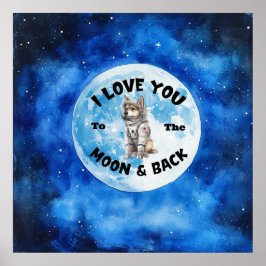 月とドイツの羊飼いにあなたを愛している ポスター