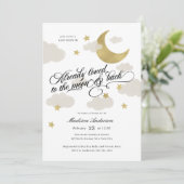 月とバックに愛される赤ちゃんシャワー金ゴールド星 (スタンド正面)