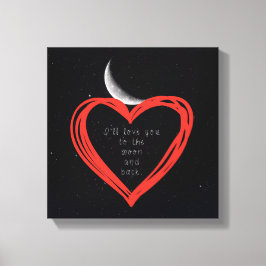 月とバックのキャンバスのプリントに愛する キャンバスプリント