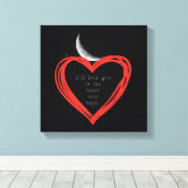 月とバックのキャンバスのプリントに愛する キャンバスプリント (インサイチュ (ウッドフロア))