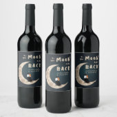 月とバックの愛の物語は空モダンを星にする ワインラベル (ボトル)