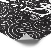 月とバックカルボードに愛素朴し ポスター (角)