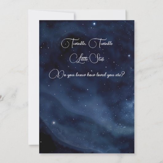 月とバックガールベイビーシャワーにあなたを愛する 招待状 (裏面)