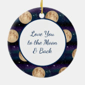 月とバッククリスマスにあなたを愛する セラミックオーナメント (裏面)