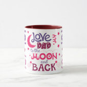 月とバックコーヒーマグに私のパパを愛する マグカップ (中央)