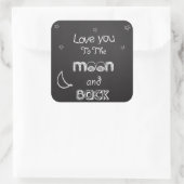 月とバックチャックボードシールにあなたを愛する スクエアシール (バッグ)