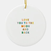 月とバックトートバッグポケットにあなたを愛する セラミックオーナメント (正面)