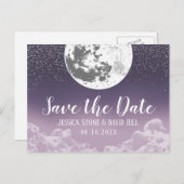 月とバックパープルにあなたを愛結婚する 案内ポストカード (正面/裏面)