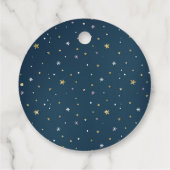 月とバックピンクの金ゴールド赤ちゃんシャワーに フェイバータグ (裏面)