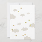 月とバックベビーシャワー金ゴールド 招待状 (裏面)