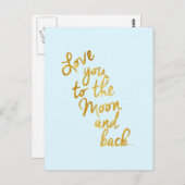 月とバックポストカードにあなたを愛する ポストカード (正面/裏面)