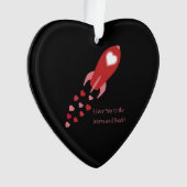 月とバックロケット船にあなたを愛する オーナメント (正面)
