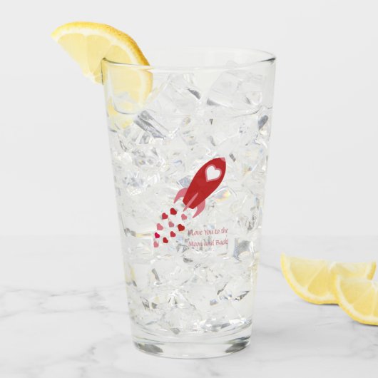 月とバックロケット船にあなたを愛する タンブラーグラス (アイス正面)