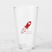 月とバックロケット船にあなたを愛する タンブラーグラス (正面)