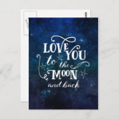 月とバック星はがきに愛する ポストカード (正面/裏面)