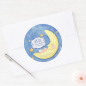 月とバック赤ちゃんシャワーにあなたを愛する ラウンドシール (封筒)