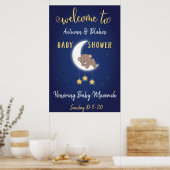 月とバック赤ちゃんシャワー歓迎ポスター ポスター (キッチン)