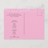 月とピンクと白のシルエットキンセアニェラ インビテーションポストカード (裏面)