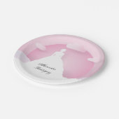 月とピンクと白のシルエットキンセアニェラ ペーパープレート (アングル)