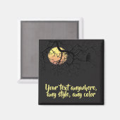 月とフクロウのシルエット マグネット (正面/裏面)