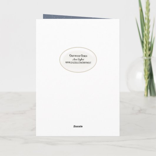 月とフクロウの冬の木 シーズンカード (裏面)