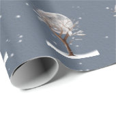 月とフクロウの冬の木 ラッピングペーパー (ロールコーナー)