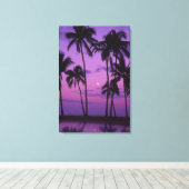 月とヤシの木 キャンバスプリント (インサイチュ (ウッドフロア))