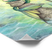 月とランタンを持つ人魚ファンタジー ポスター (角)